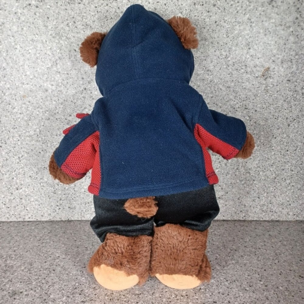 Build-A-Bear Brown Plush Stuffed Animal Toy Fleece Hoodie Black Shorts - Picture 3 of 4